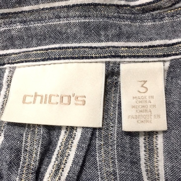 Chico's Size 3 Metallic Striped Tunic Top - Picture 8 of 8